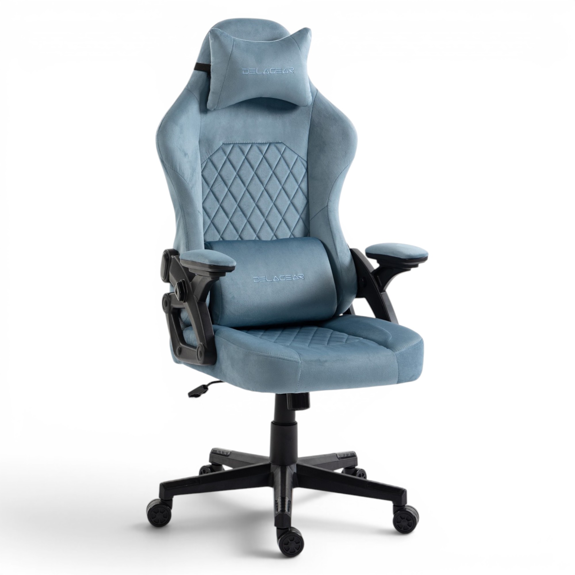 Fotel Gamingowy Delagear G 404 Niebieski Velvet Materiałowy